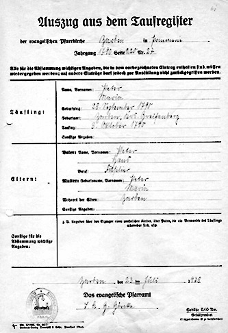 Auszug aus dem Taufregister Pape_1790